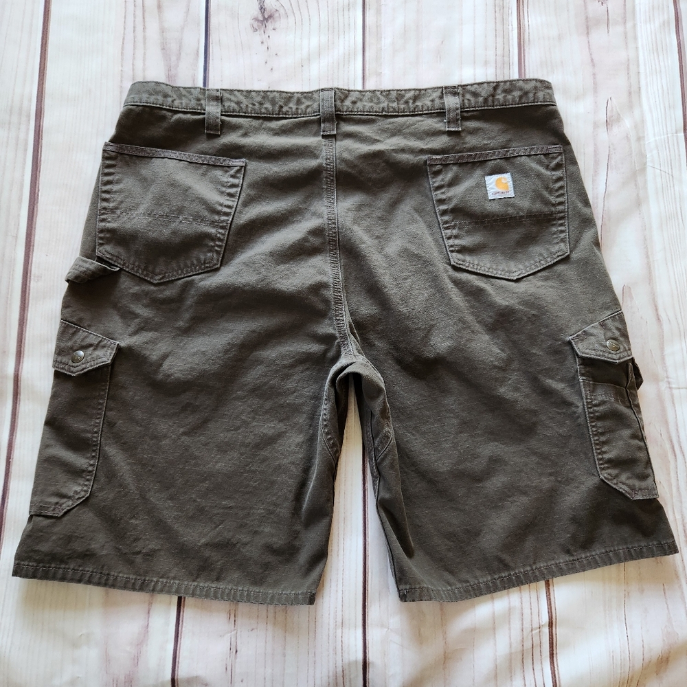 Carhartt "Cotton Ripstop Cargo Work Short" B357 Dark Brown | Men's Size 44 - Picture 3 of 10